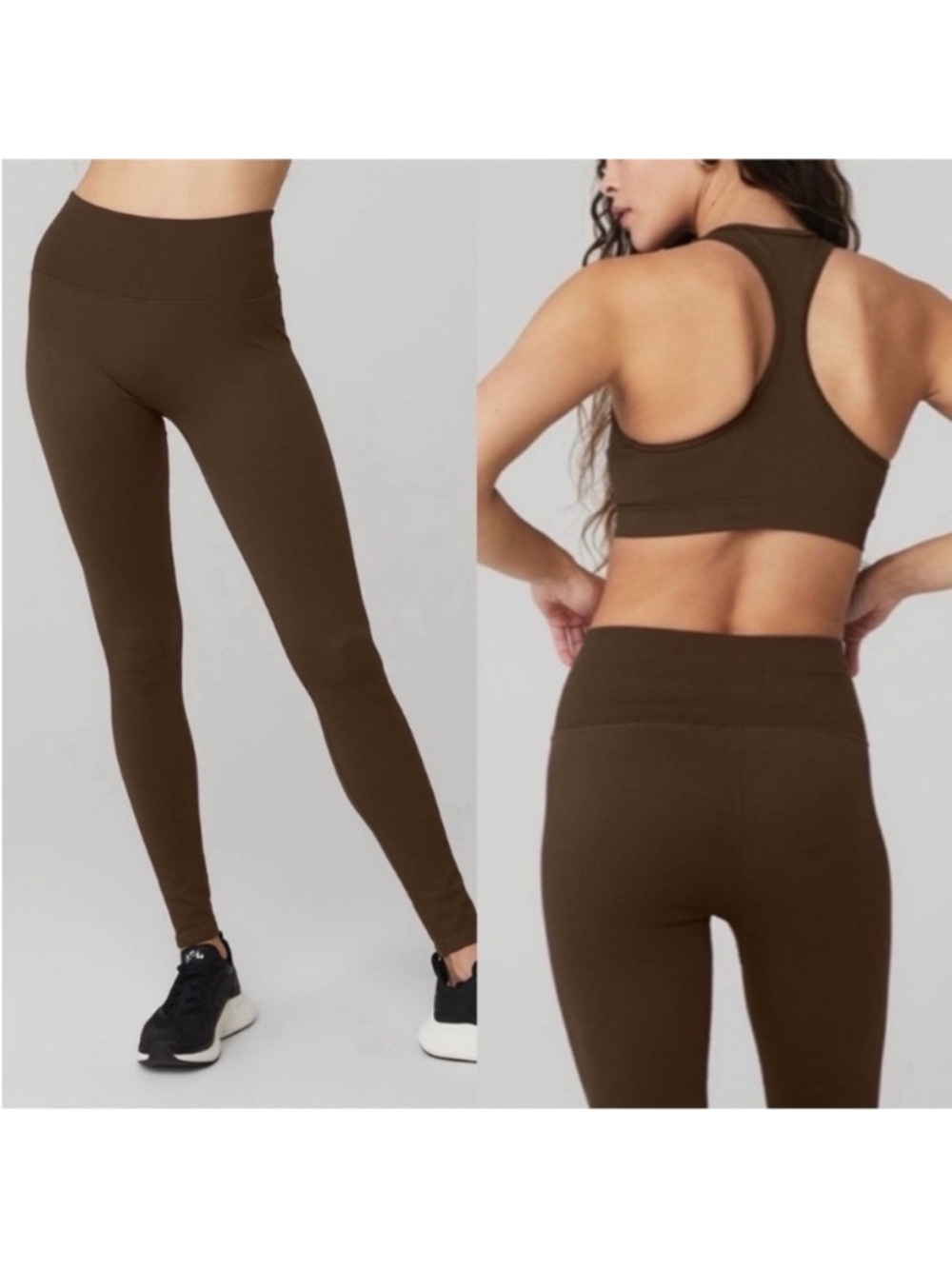 Alo brown ribbed seamless leggings